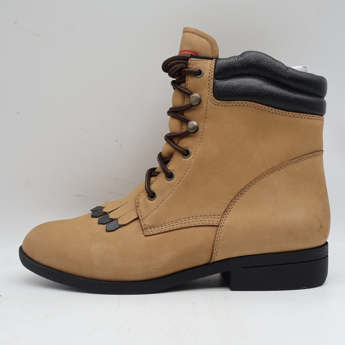 Laredo Western Kiltie Boots Womens 10 Tan Leather Lace Up Fringe 551 New In Box - take2supply