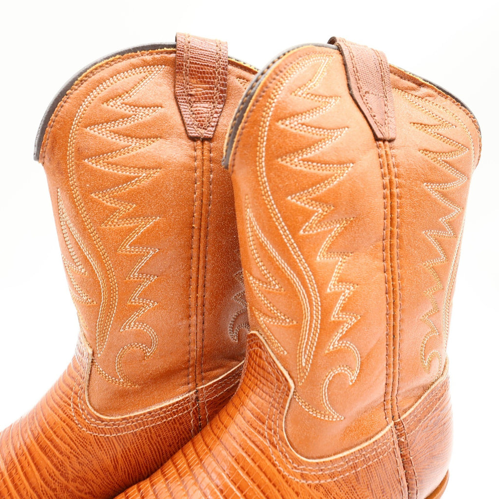 Acme Vintage Western Cowboy Boots Kids 2.5 D Brown Leather Deadstock NWT - take2supply