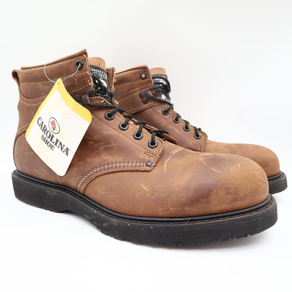 Carolina 6" Steel Toe Work Boots Mens 13 D Brown Leather Made in USA NWT - take2supply