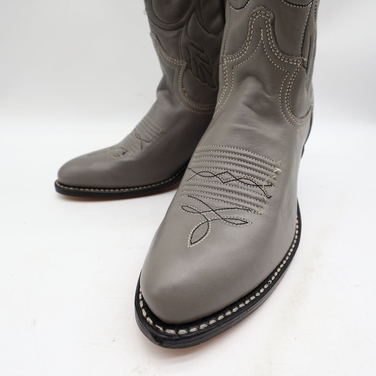 Acme Vintage 80s Cowboy Boots Womens 6 Grey Nappa Leather New Box 692 - take2supply