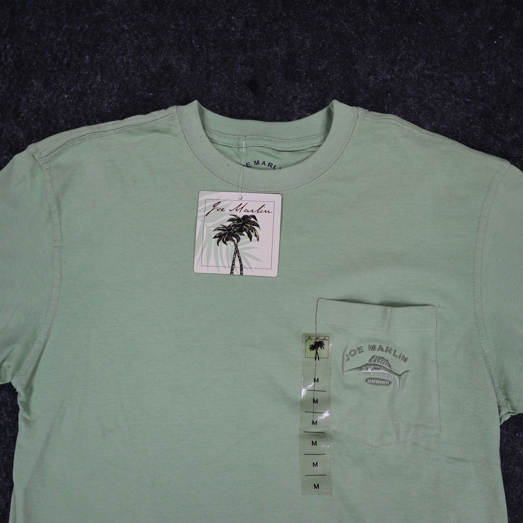 Joe Marlin Pocket T-Shirt Mens Medium Green Cotton Embroidered Logo JMKS-1869 - take2supply