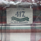 417 Van Heusen Shirt Mens Medium Plaid Button Down Cotton Blend New Packaged - take2supply