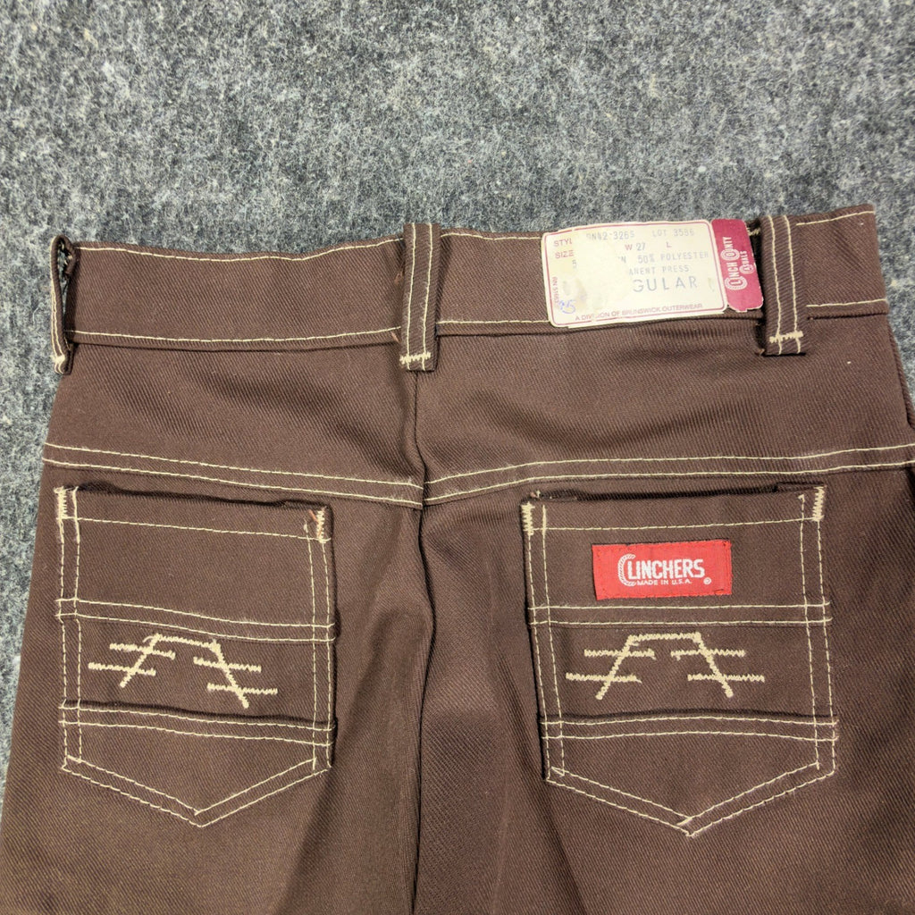 Linchers Vintage 70s Shorts Boys W27 Brown Cotton Poly NWT Deadstock USA Made - take2supply