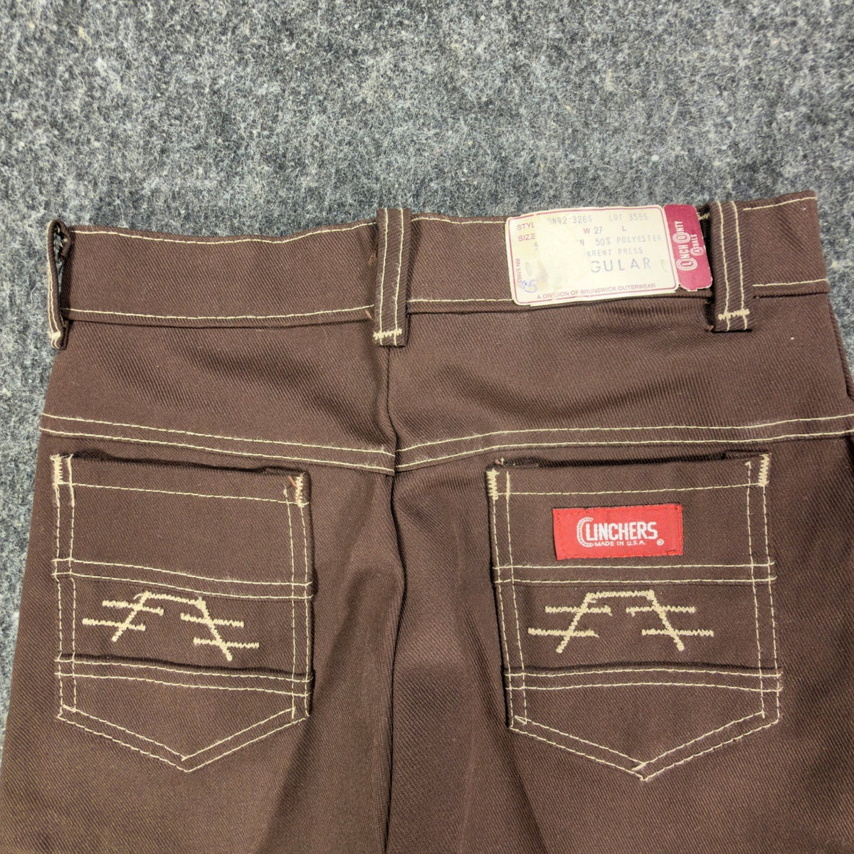 Linchers Vintage 70s Shorts Boys W27 Brown Cotton Poly NWT Deadstock USA Made - take2supply
