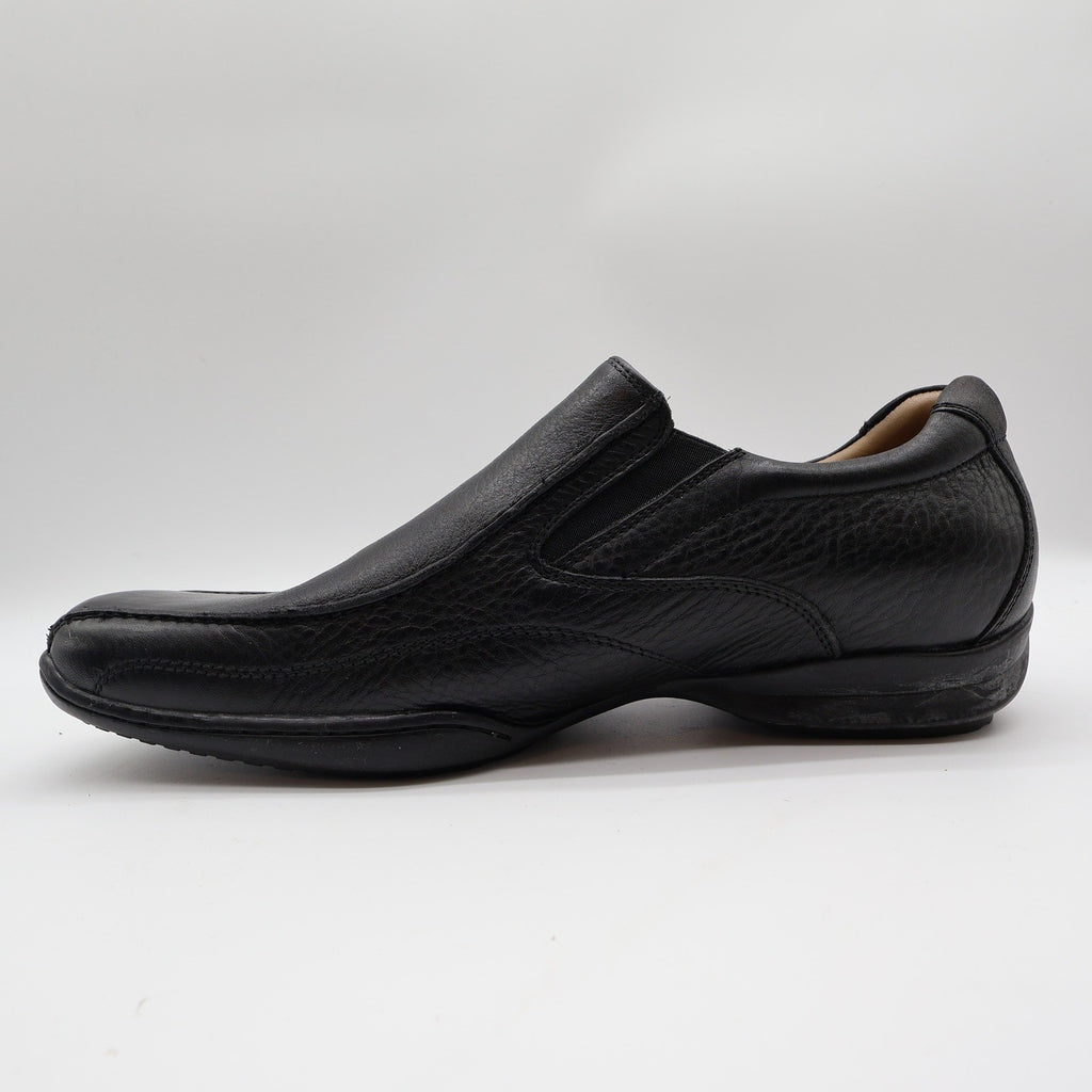 Hush Puppies Santiago Men 12 Black Leather Slip On Loafer Shoes H100530 Bounce - take2supply