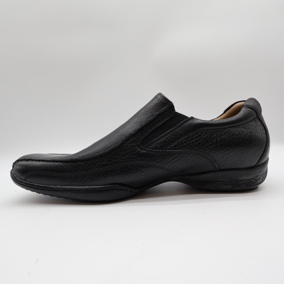 Hush Puppies Santiago Men 12 Black Leather Slip On Loafer Shoes H100530 Bounce - take2supply