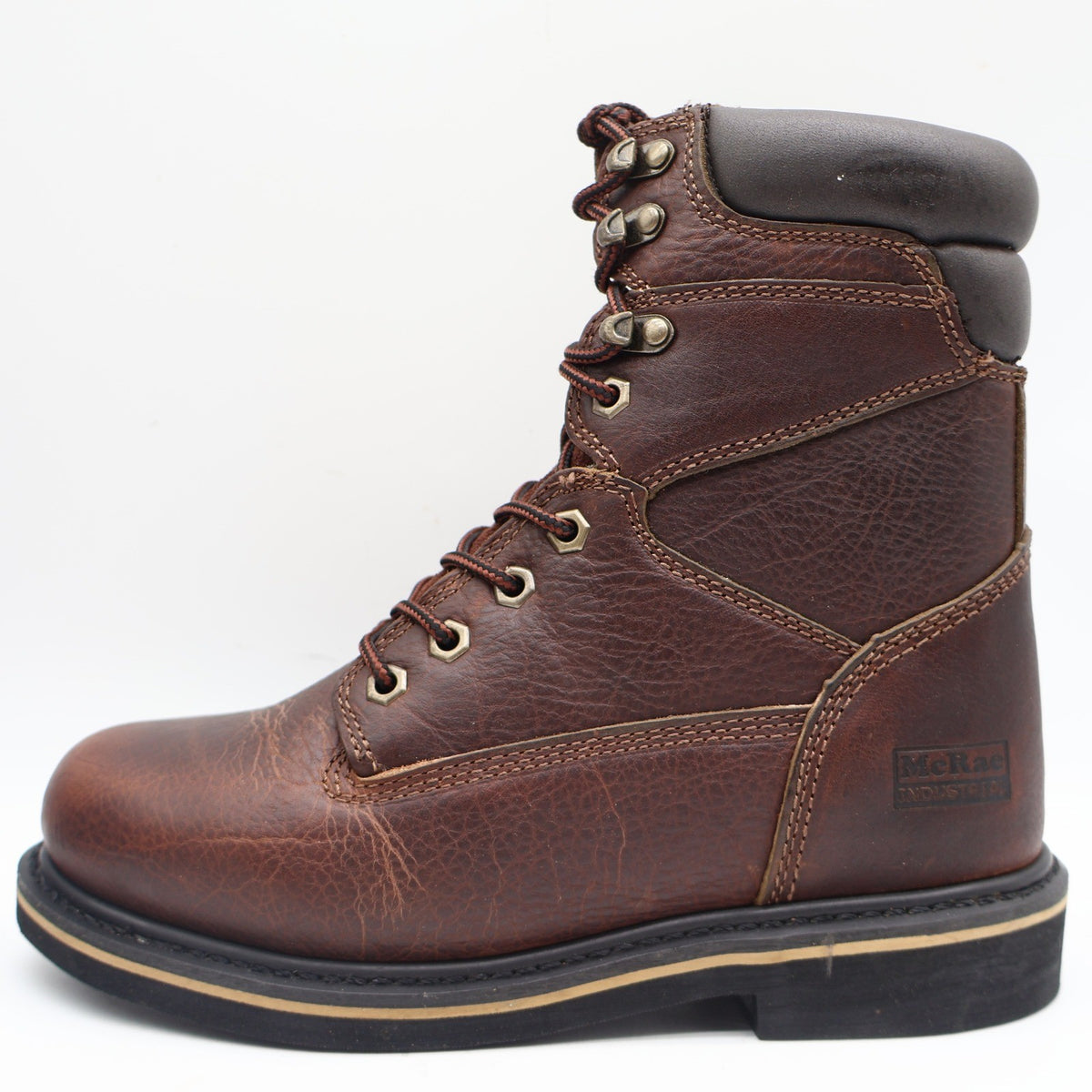 McRae Industrial Work Boots Mens 9 Brown Leather 8in NST Lace Up EH MR88122 - take2supply