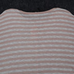 Hem & Thread Striped Knit Top Womens S/M Pink White Oversized Drop Shoulder NWT - take2supply