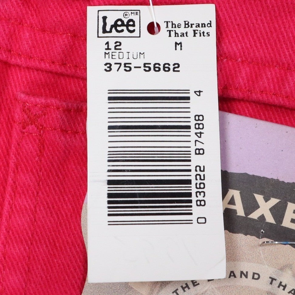 Lee Relaxed Fit Shorts Womens 12 Vintage 90s Poppy Red Cotton Made in USA NWT - take2supply