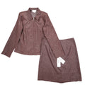 AGB Byer California Skirt Suit Set 12 Brown Crocodile Embossed Zip Jacket Skirt - take2supply