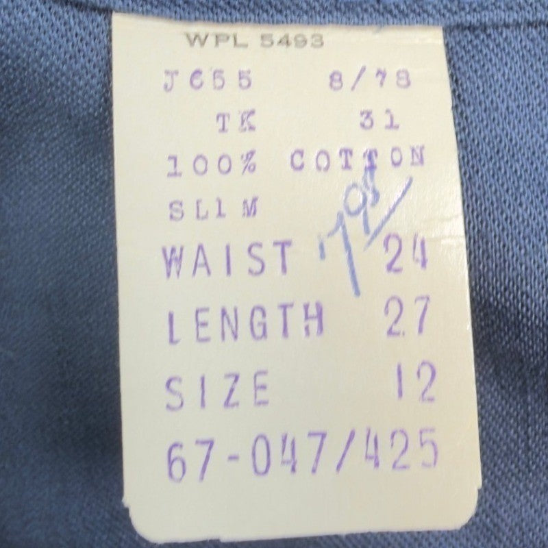 Dee Cee Vintage 70s Painter Pants Boys 12 Slim Blue USA Made NOS NWT 24x27 - take2supply