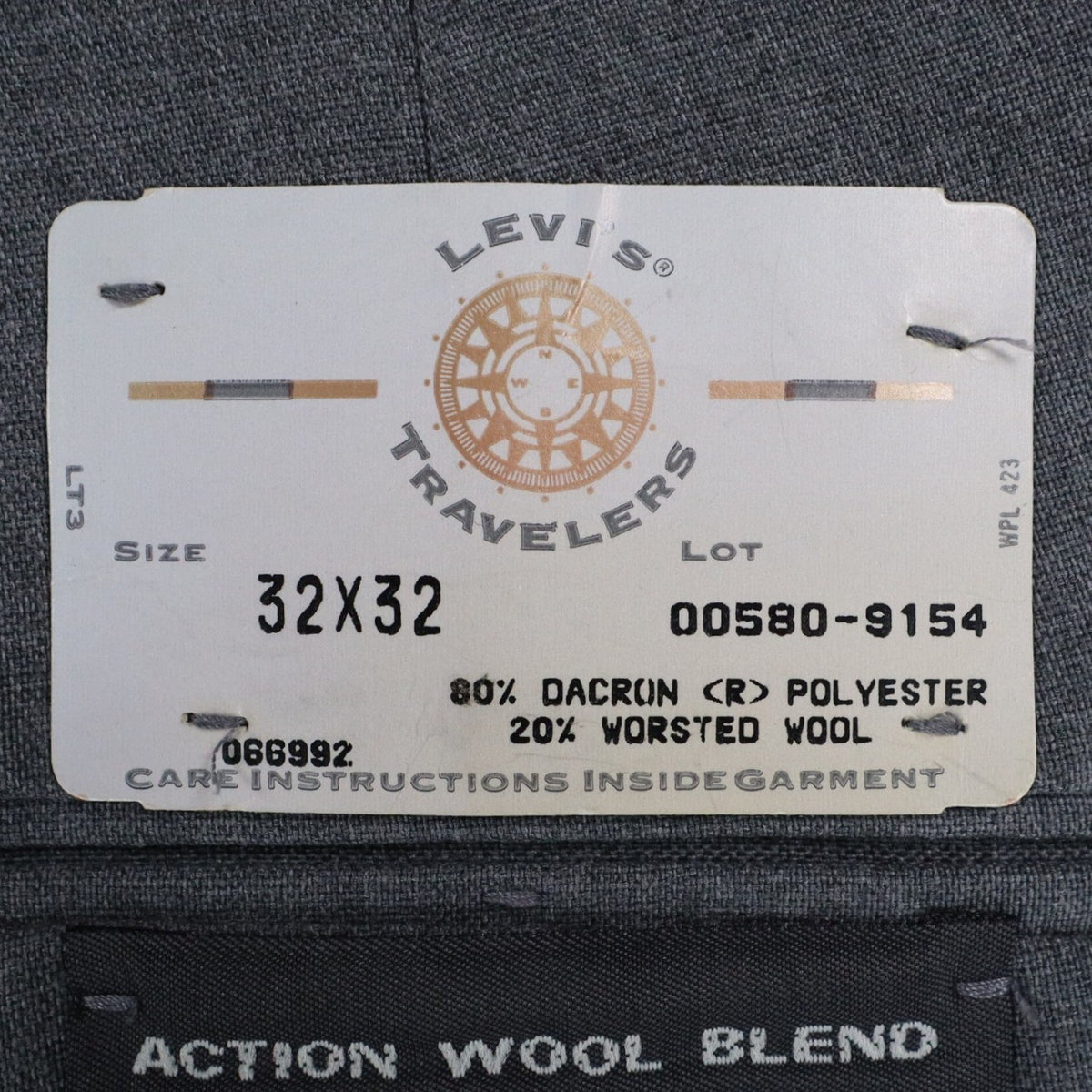 Levi's Travelers Dress Pants Mens 32x32 Vintage 80s Gray Wool Blend Pleated NWT - take2supply