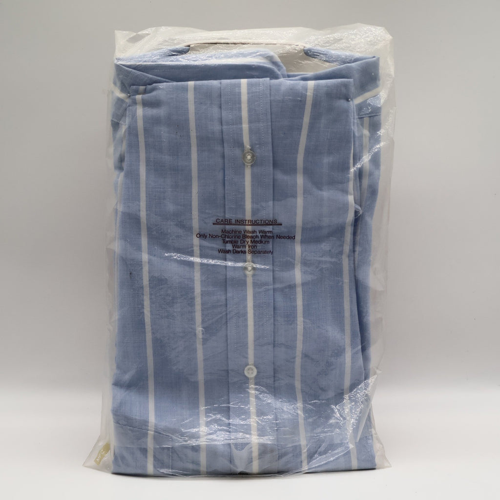 Mark VII Dress Shirt 16.5 32/33 Blue Stripe White Contrast Collar USA New - take2supply