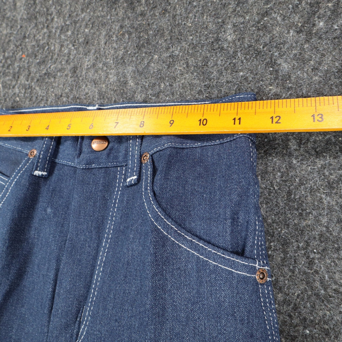Maverick Jeans Boys 12 Slim 24x27 Vintage 70s Blue Cotton Poly Straight Leg USA - take2supply