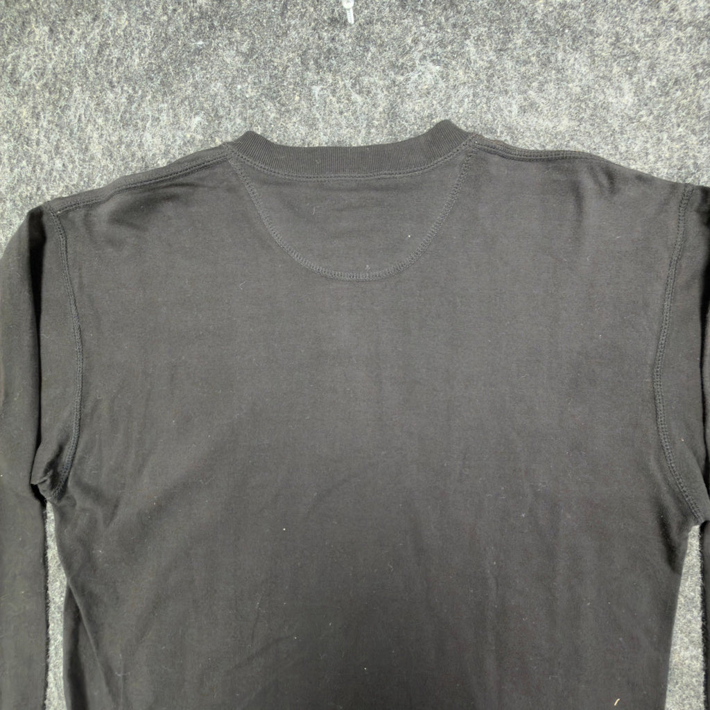 Ferruche Henley Shirt Mens M Black 100% Cotton Long Sleeve Casual New - take2supply