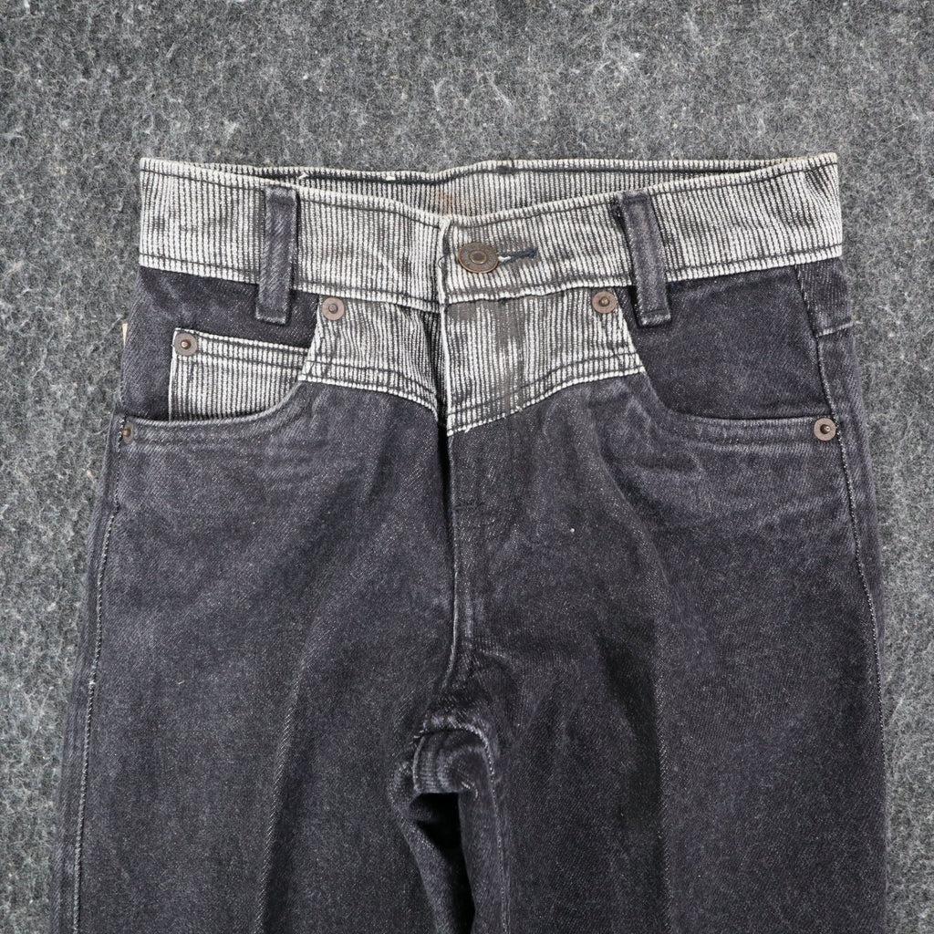 Levi's Tapered Leg Jeans Womens 9 Vintage 90s Black Striped Reverse Silhouette - take2supply
