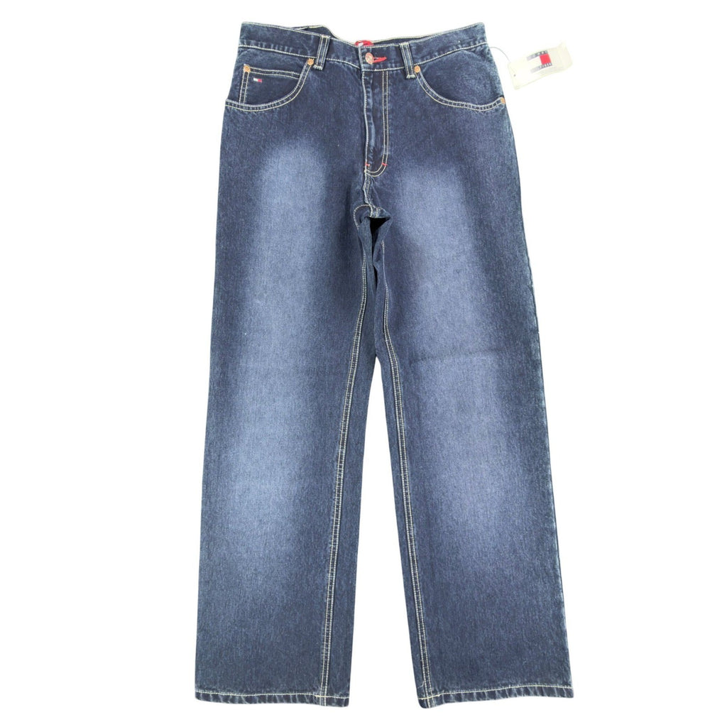 Tommy Hilfiger Y2K Freedom Fit Jeans Boy 20 Blue Cotton NWT Deadstock Baggy - take2supply