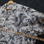 Bugle Boy Classics Button Up Shirt Mens XL Beige New Silk Rayon Tropical Floral - take2supply