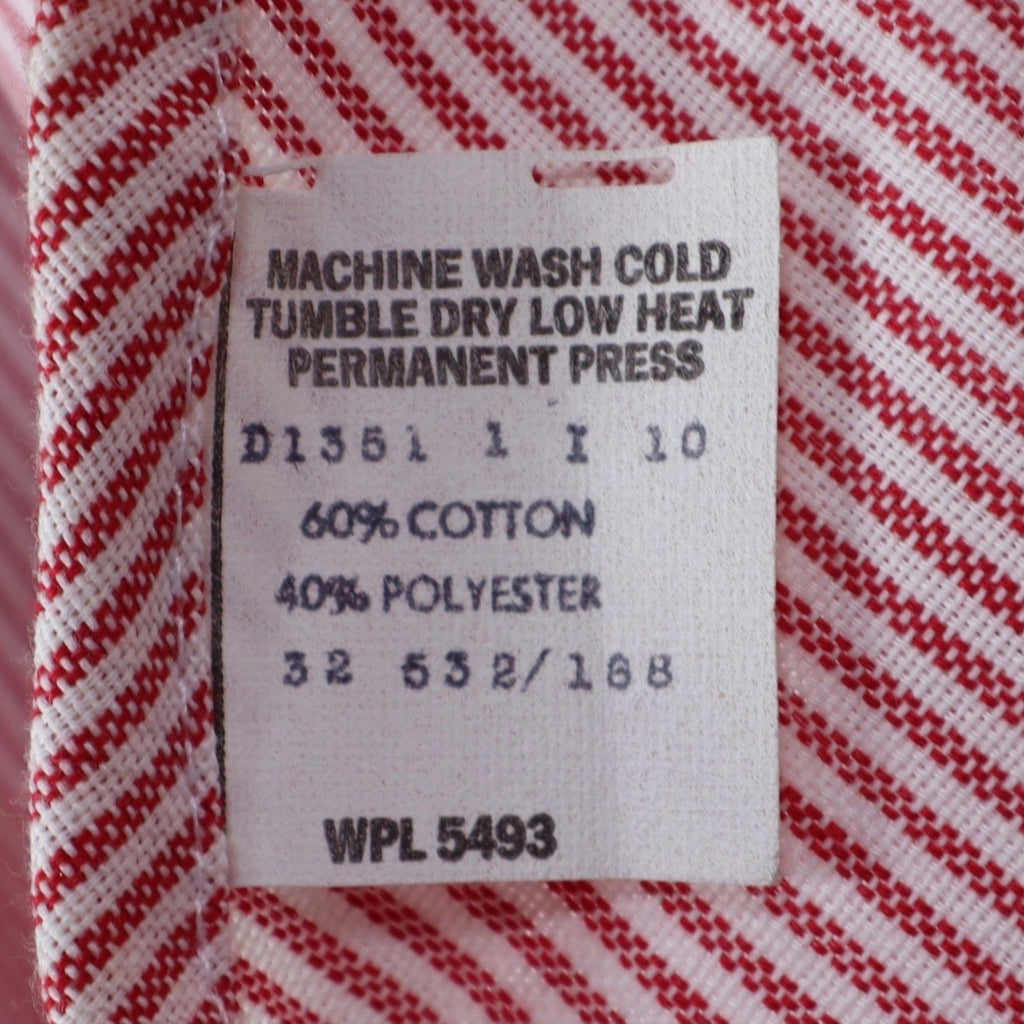 Dee Cee Striped Button Down Shirt Womens 7/8 Vintage Red White Short Sleeve USA - take2supply