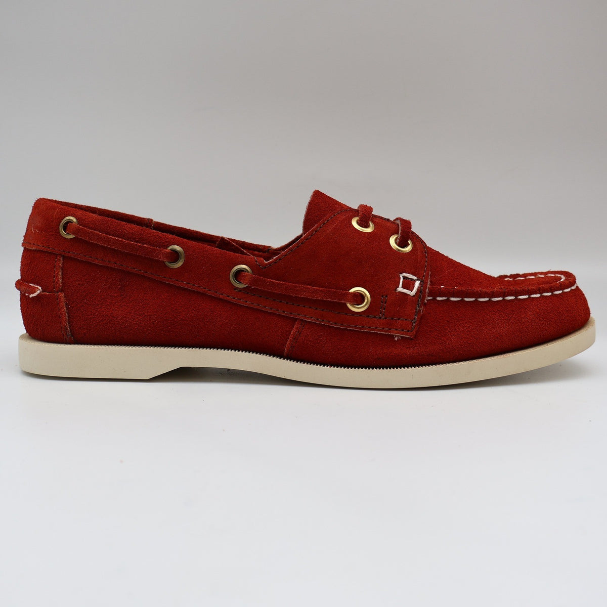 Vintage Boat Shoes Mens 8 Rust Red Suede Deadstock Mexico Moccasin W54421 - take2supply