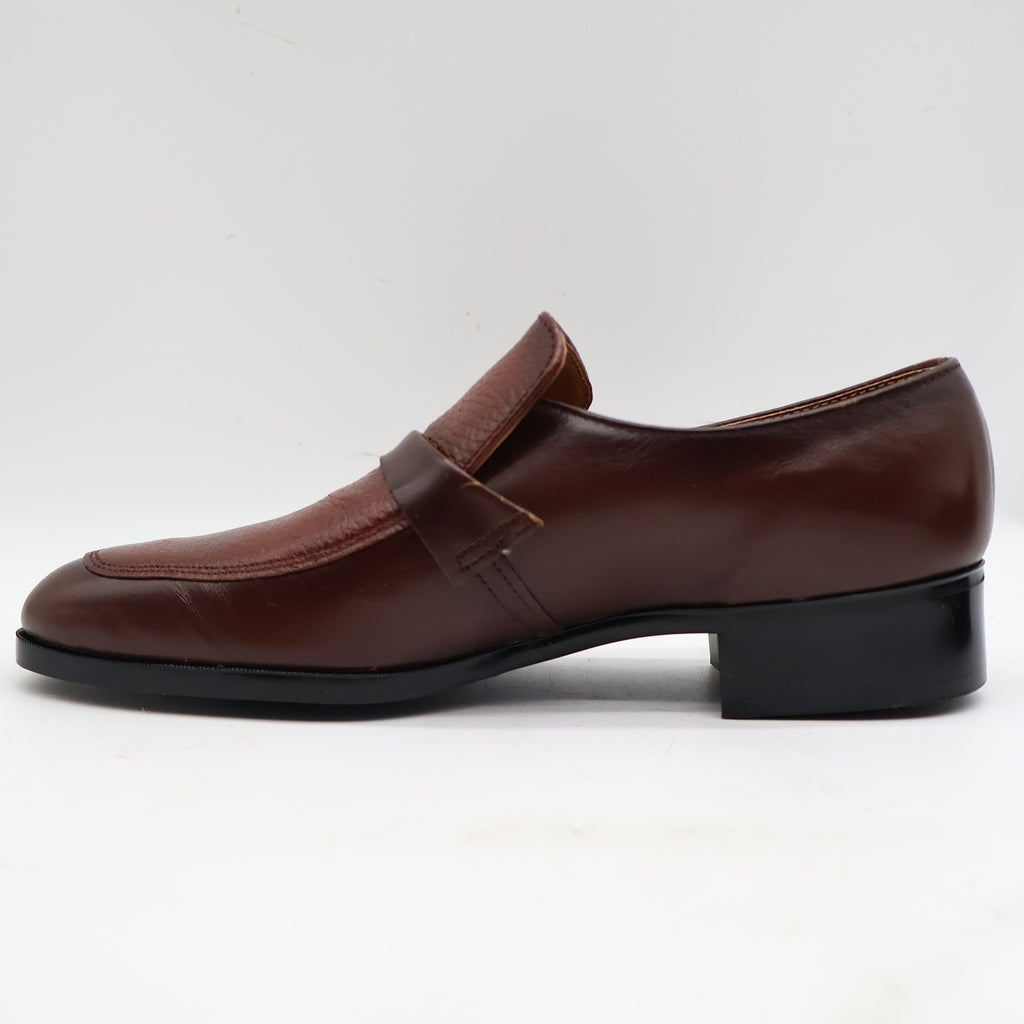 Barclay Loafers Mens 7.5 D Vintage Brown Leather Slip On Dress Shoes 95182 - take2supply