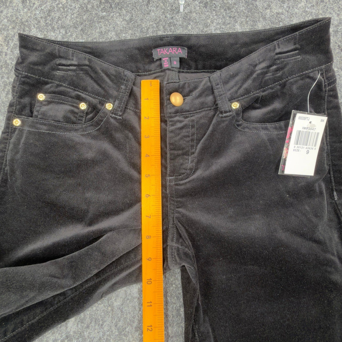 TAKARA Y2K Flare Pants Womens 9 Black Cotton Blend NWT C711 - take2supply
