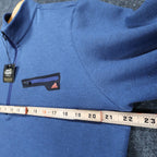 Adidas Quarter Zip Pullover Mens Medium Blue Excellent Textured Chest Pocket - take2supply