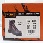 Worx By Red Wing Steel Toe Work Boots Mens 8.5 Brown Leather 5526 NIB - take2supply