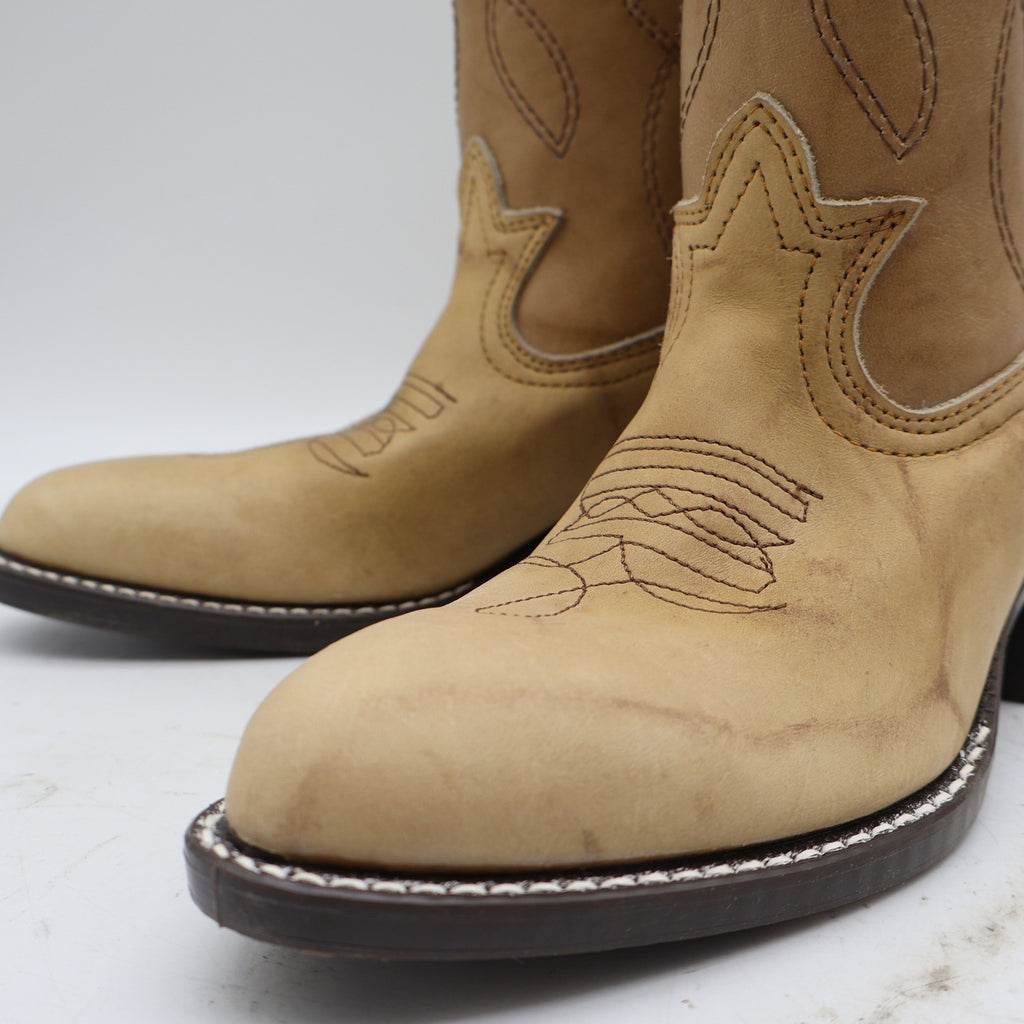 Laredo Western Boots Kids 4.5 D Vintage Natural Tan Leather Cowboy 28-01715 NAT - take2supply