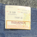 Maverick Jeans Boys 16 Slim Vintage 70s 80s Dark Wash Straight Leg Denim USA NWT - take2supply