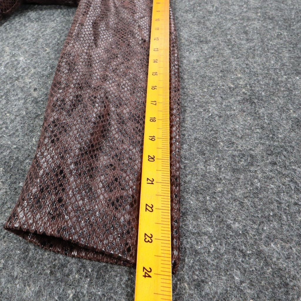Erin London Snakeskin Print Belted Jacket Womens Size M Brown Faux Leather Zip - take2supply