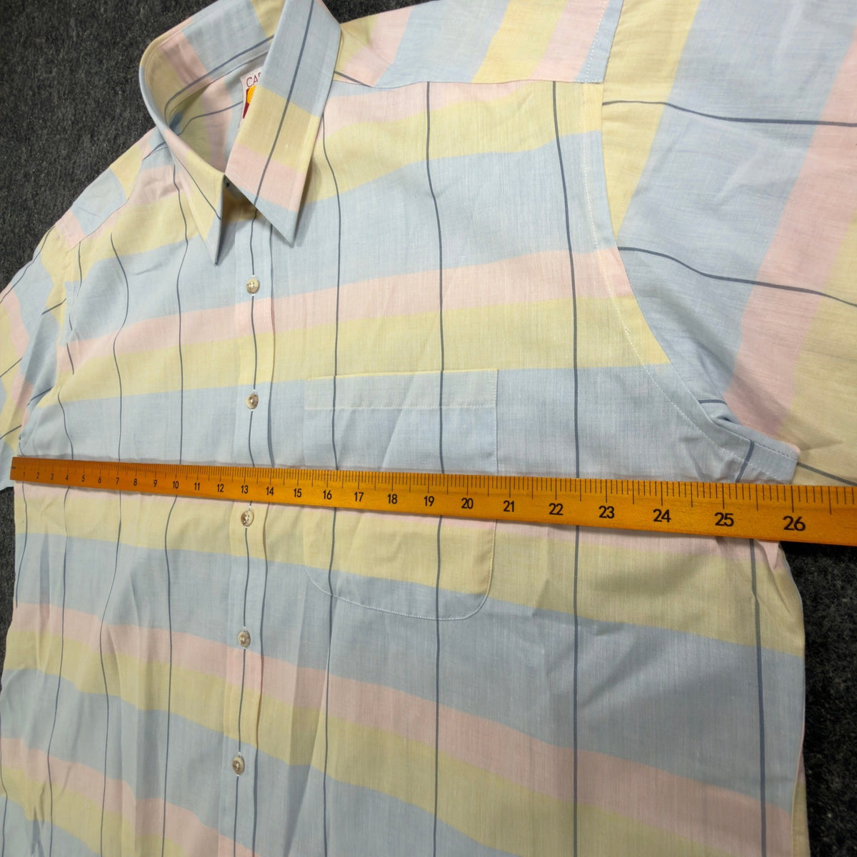 Career Club Vintage 80s Short Sleeve Shirt Mens XL Pastel Striped New - take2supply