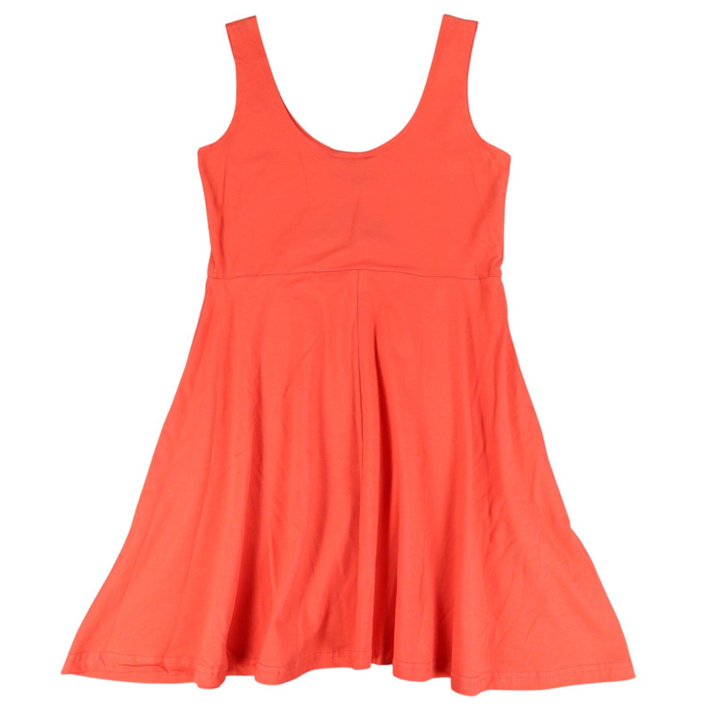 Angie Dress Large L NWT Orange Cotton Spandex Fit Flare Sleeveless C795 - take2supply