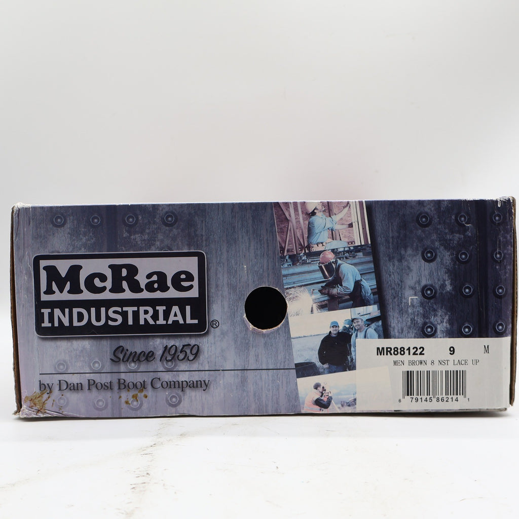 McRae Industrial Work Boots Mens 9 Brown Leather 8in NST Lace Up EH MR88122 - take2supply