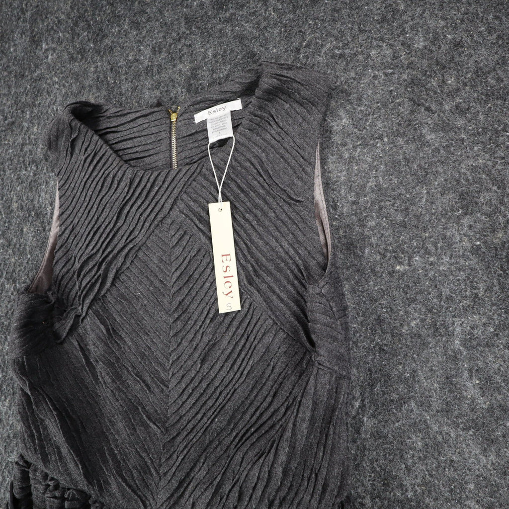 Esley Sleeveless Fit & Flare Dress Womens Size Small Gray Pleated Belted NWT - take2supply