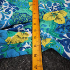 D.K. GOLD Floral Paisley Shorts Womens Medium Vintage 90s Blue Green Made in USA - take2supply