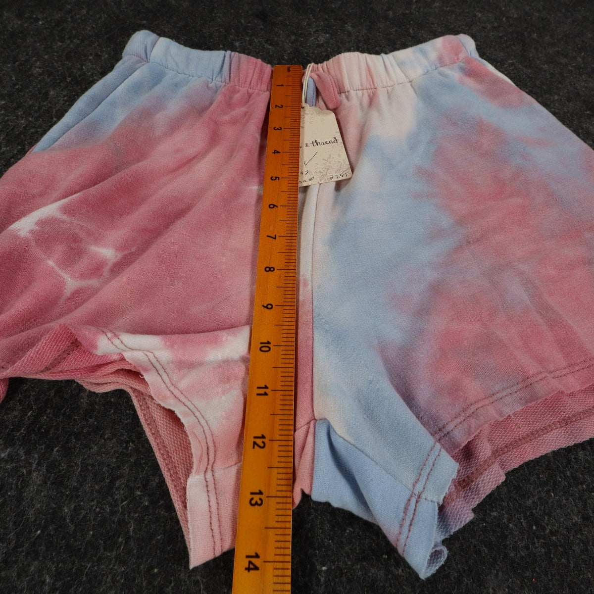 Hem & Thread Shorts Womens Small Pink Blue Tie Dye Elastic Waist Lounge 30197 - take2supply