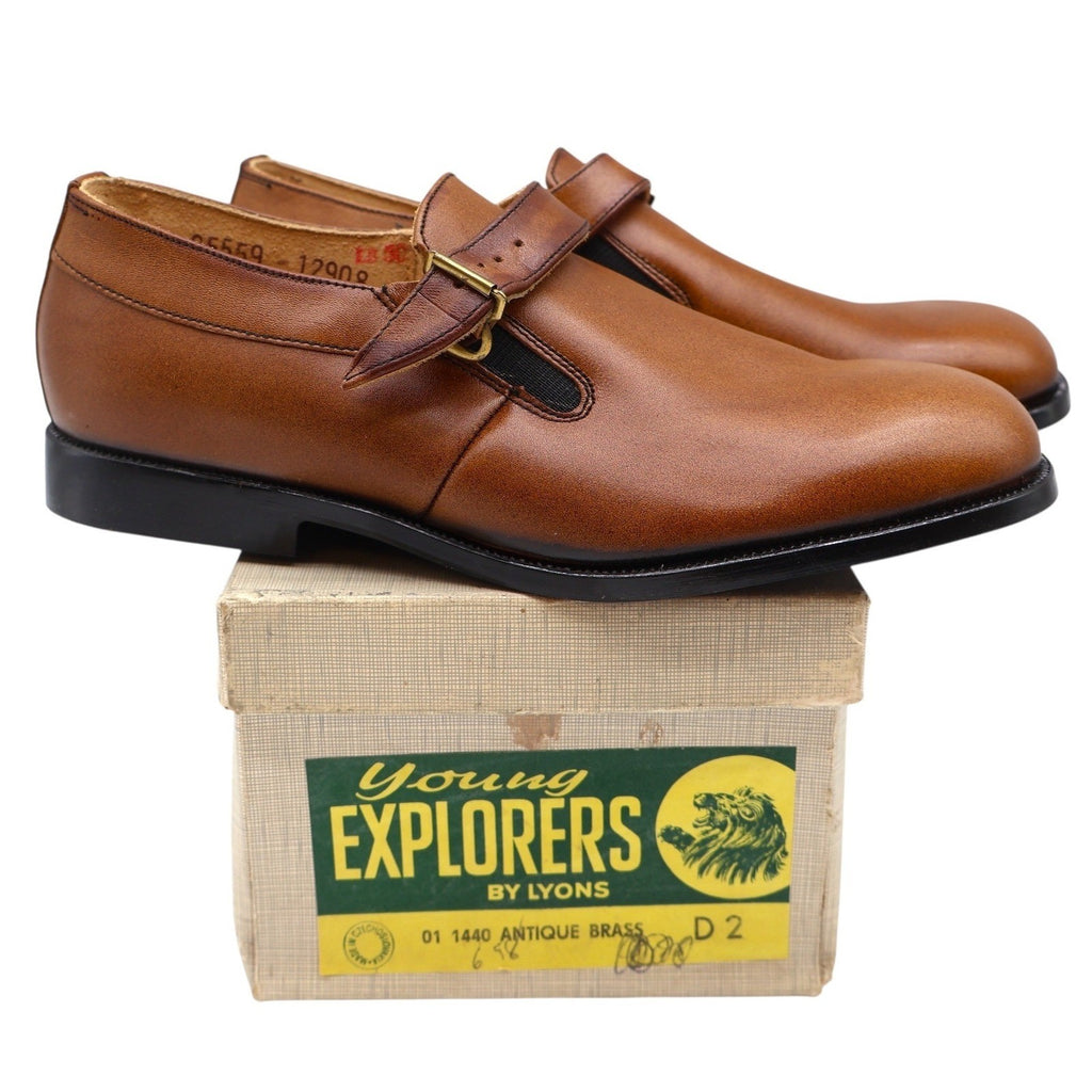 Young Explorers by Lyons Boys 13.5 Vintage Deadstock Leather Monk Strap Loafers - take2supply