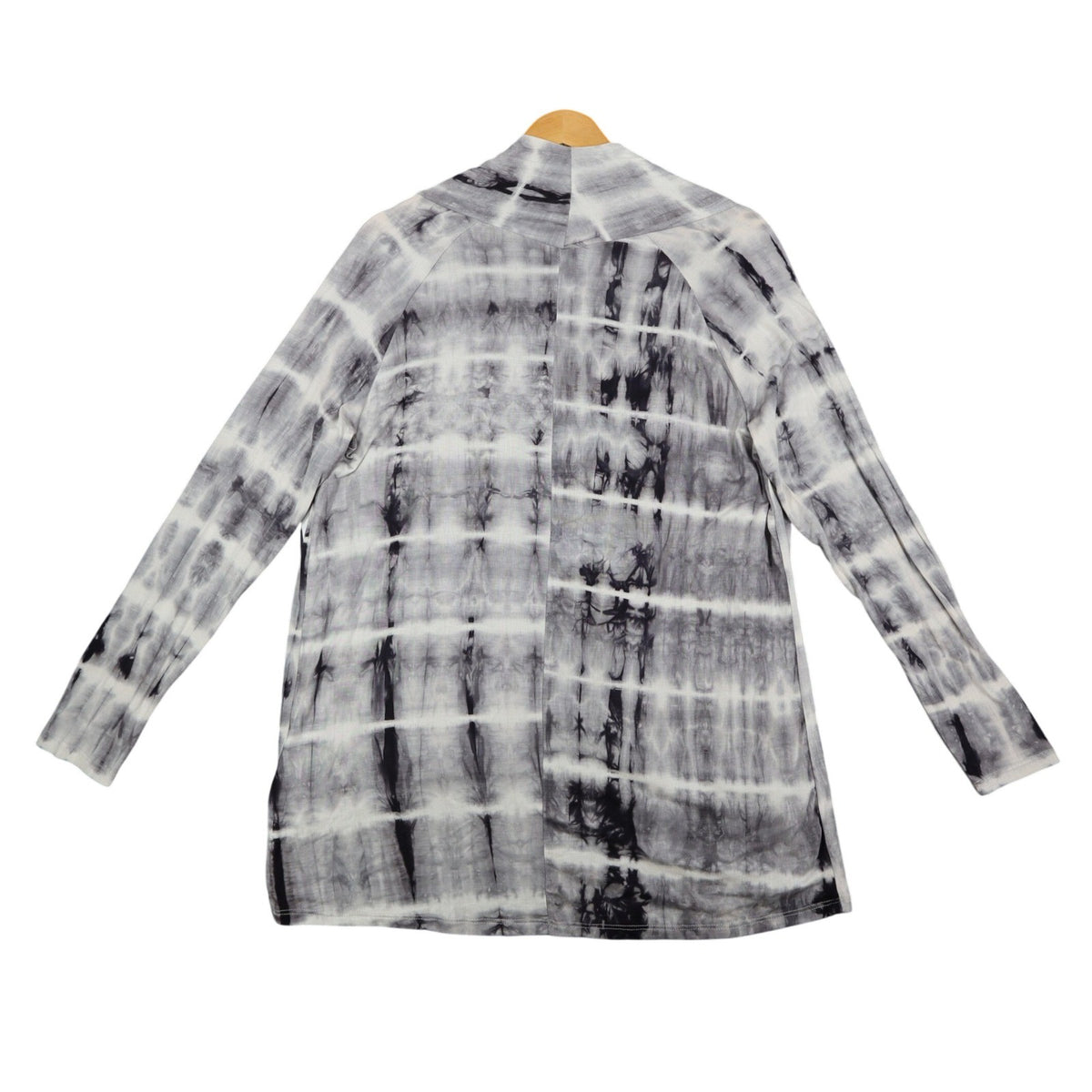 Tribal Cardigan Womens Small Gray Tie Dye Open Front Lightweight Jersey Knit NEW - take2supply