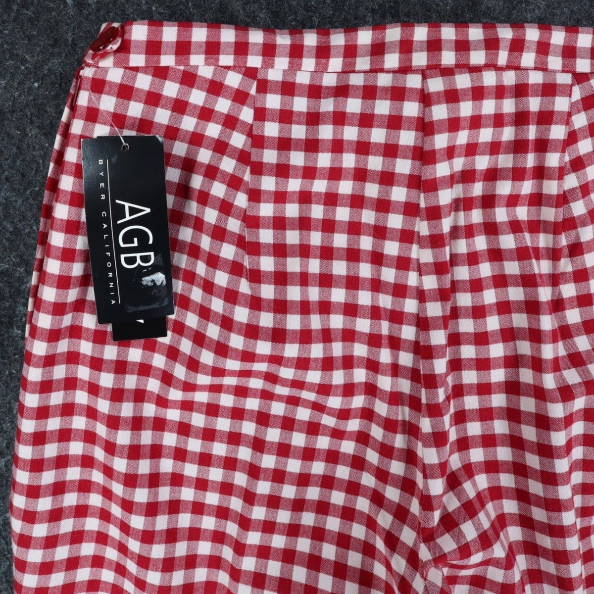 AGB Byer California Gingham Pants Womens 10 Vintage Y2K Red White Stretch Plaid - take2supply