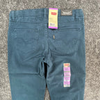 Levi's Vintage 80s Sateen Legging Girls 12 Reg Teal Cotton Slim Stretch NOS - take2supply