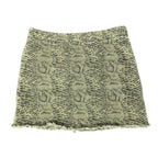 She + Sky Snake Print Mini Skirt Womens Medium Green Cotton Distressed NWT - take2supply