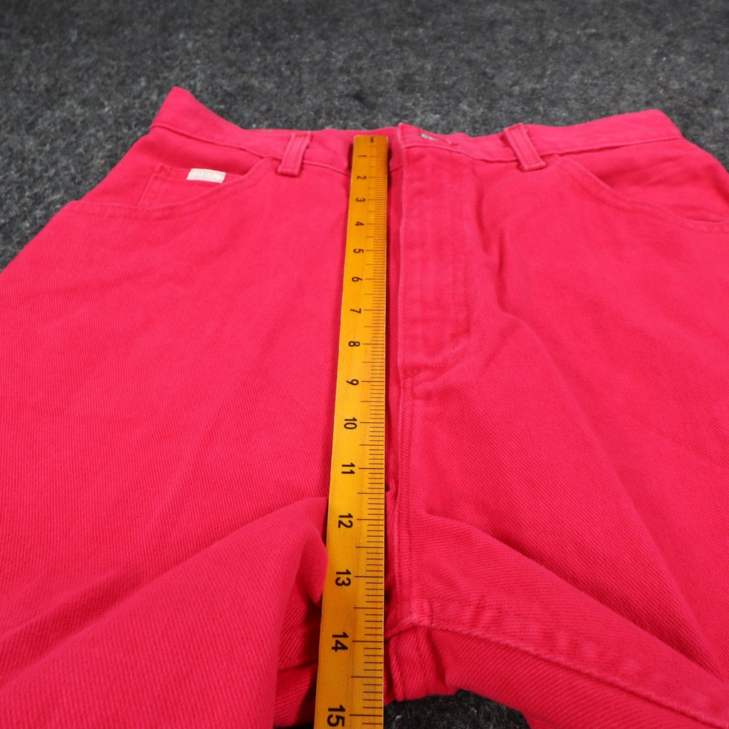 Lee Relaxed Fit Shorts Womens 14 M Vintage 90s Poppy Red Cotton Made in USA NWT - take2supply