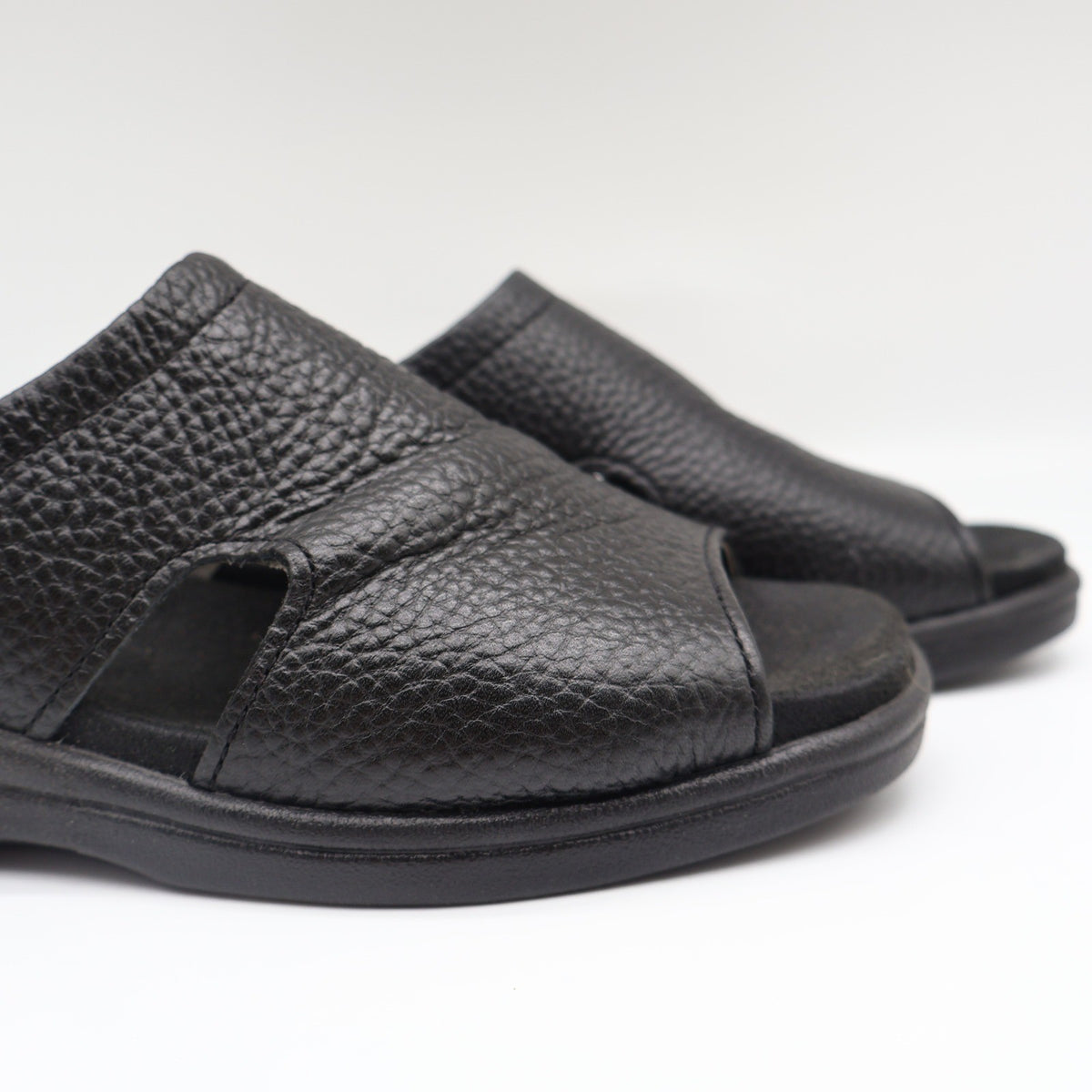 Dexter Comfort Classic Sandals Womens 7.5 Vintage Black Tumbled Leather Slides - take2supply