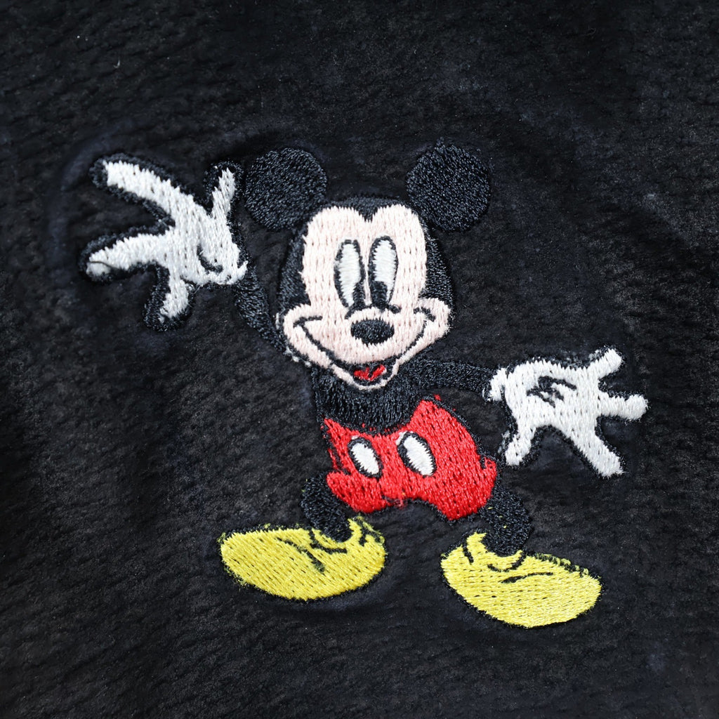 Disney Mickey Mouse Vest Womens Medium Black Suede Leather Embroidered Waistcoat - take2supply