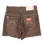 Linchers Vintage 70s Twill Shorts Mens W26 Brown Cotton Blend NWT Deadstock - take2supply