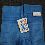Toddly Winks Corduroy Pants Kids 4 Slim Bright Blue Straight Leg USA NWT NOS - take2supply