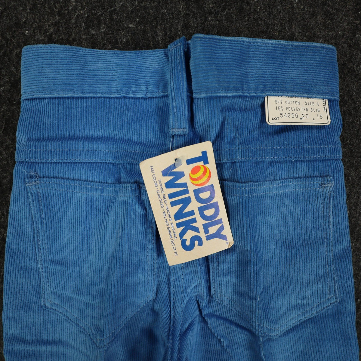 Toddly Winks Corduroy Pants Kids 4 Slim Bright Blue Straight Leg USA NWT NOS - take2supply