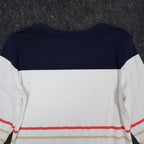 Links Striped 3/4 Sleeve Top Women Size S Vintage 90s Navy White Red Nautical - take2supply