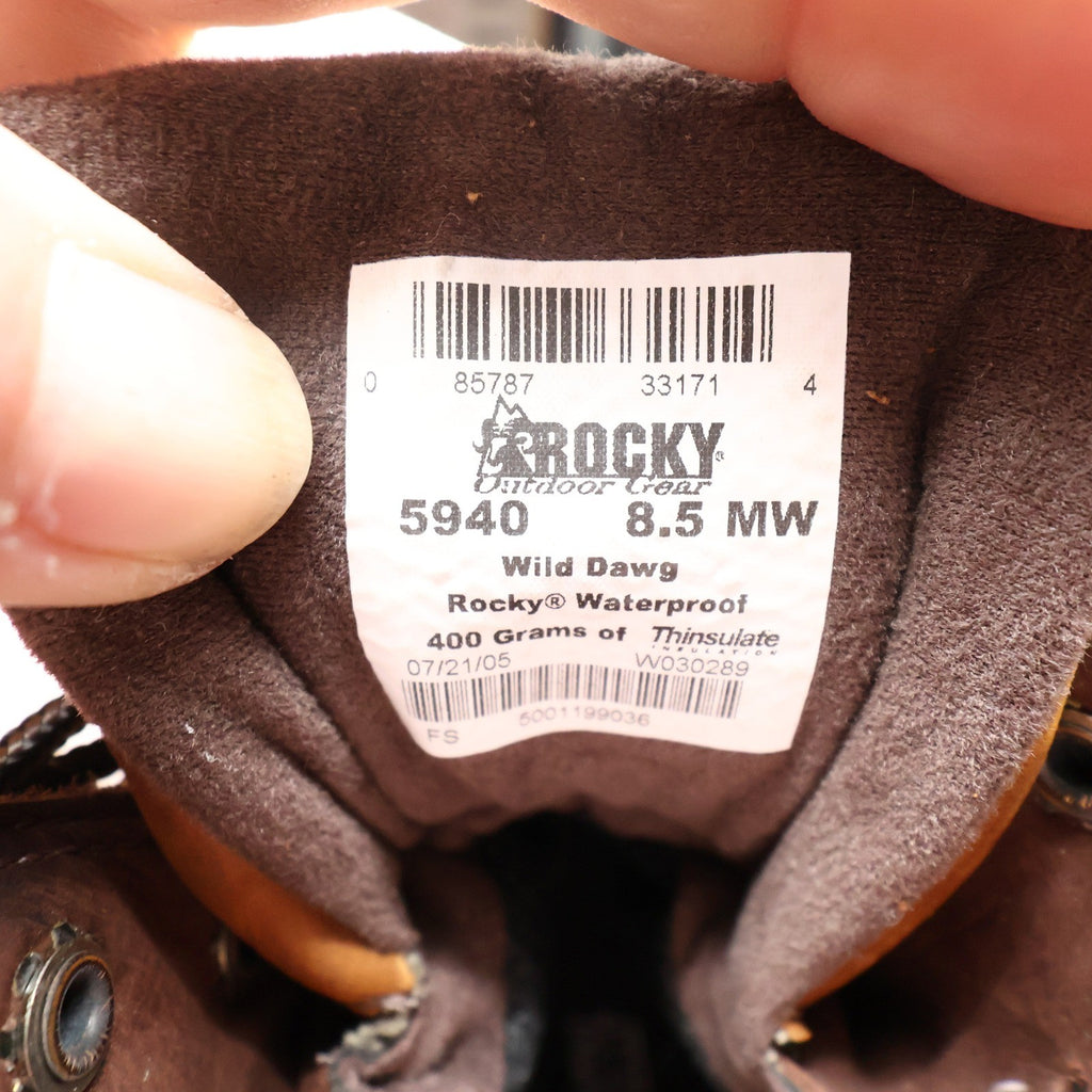Rocky Y2K Wild Dawg 6" Hunting Boots Mens 8.5 MW Camo Leather New - take2supply